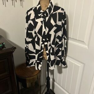 New York & Company Abstract Black and White Blazer - 17